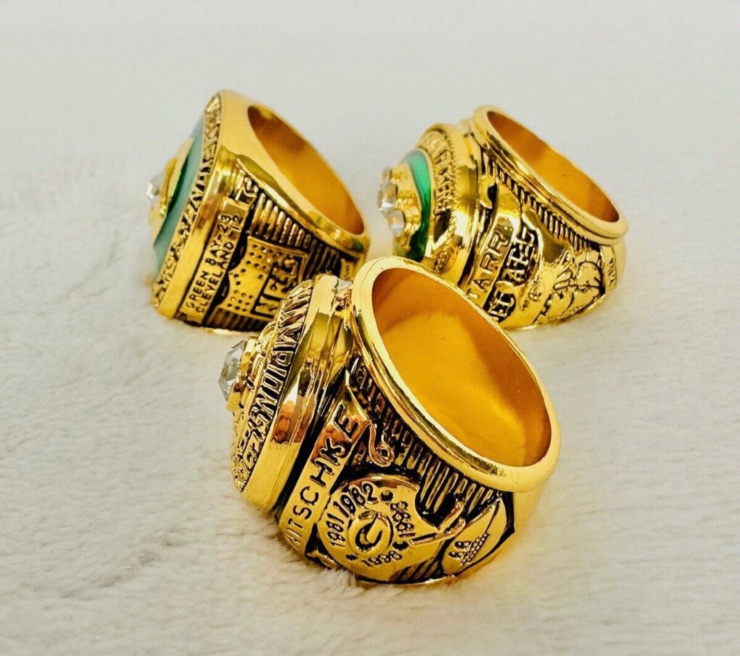 3 PCS Green Bay Packers Championship Ring SET, US SHIP 61/62/65 - EB Sports Championship Rings