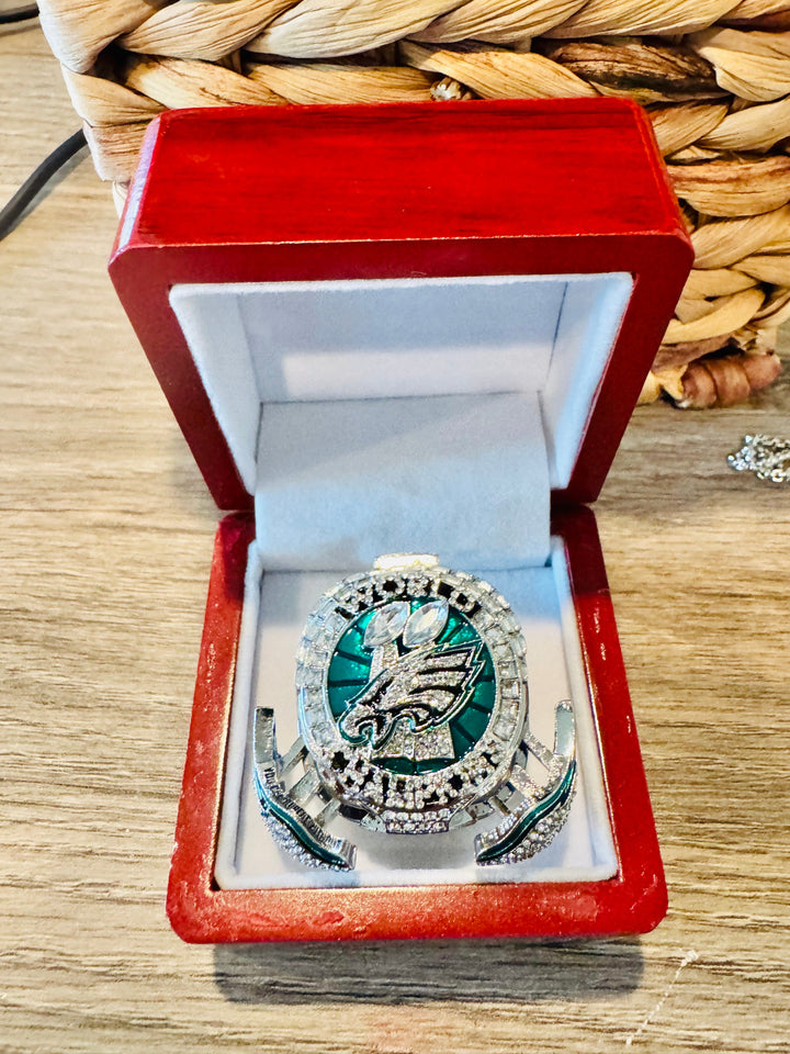 Limited Edition Philadelphia Eagles Super Bowl LIX Replica Ring with box - EB Sports Championship Rings