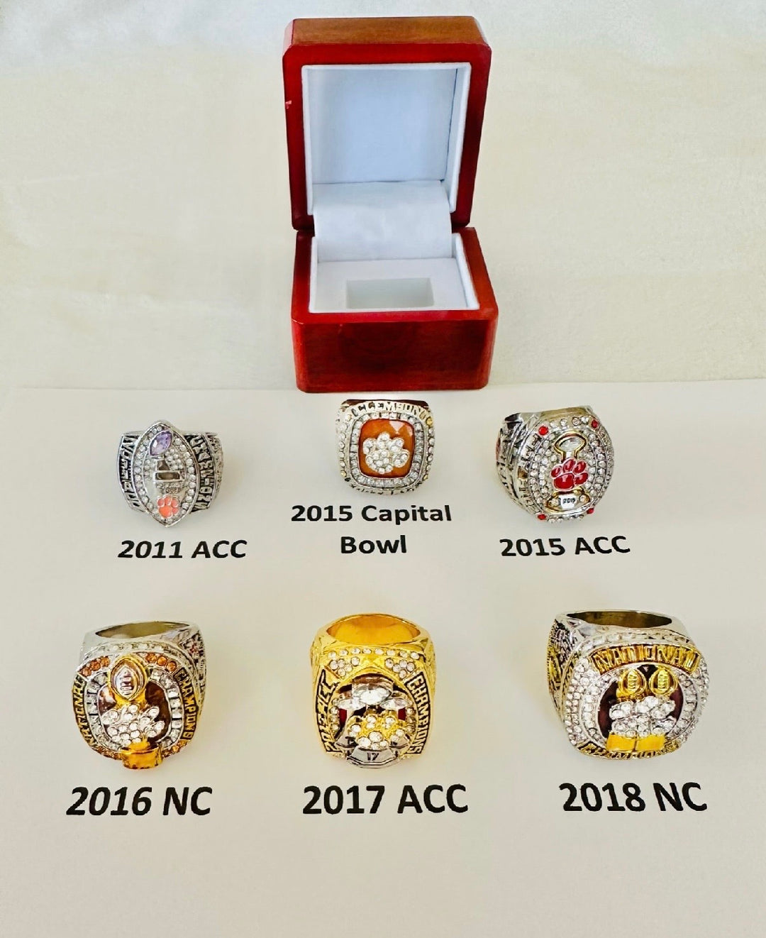 Clemson Tigers Championship Rings with box, PICK YOUR RING