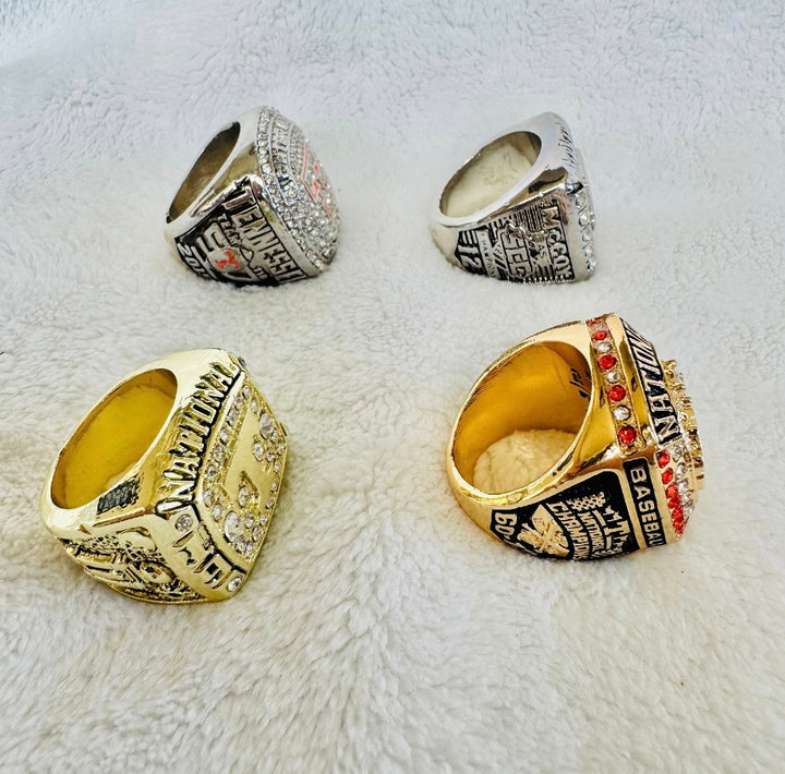 4 PCS Tennessee Volunteers National Championship Ring set, US Ship: 2024 / 1998 and 2008/15 bowl rings