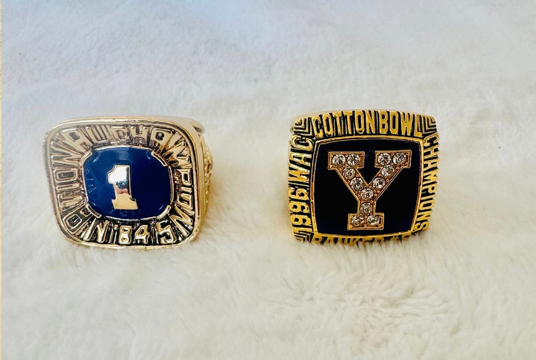 2 PCS BYU Cougars Championship Ring set 1984/1996