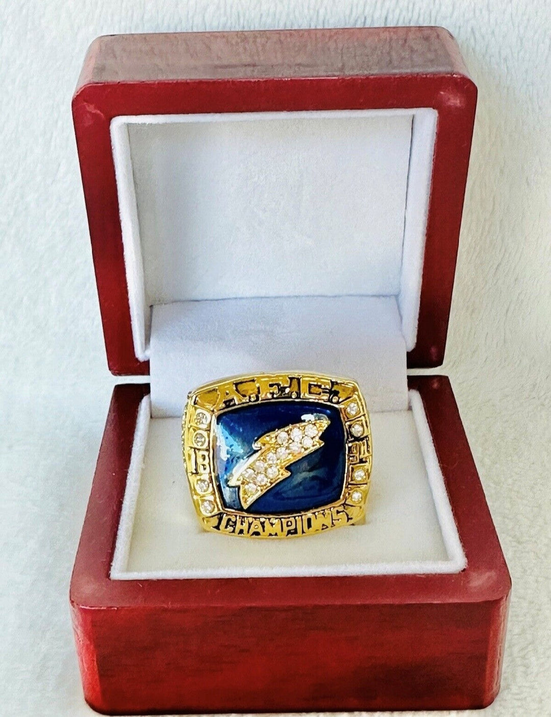 1994 LA Chargers AFC Championship Ring with box, US SHIP - EB Sports Championship Rings
