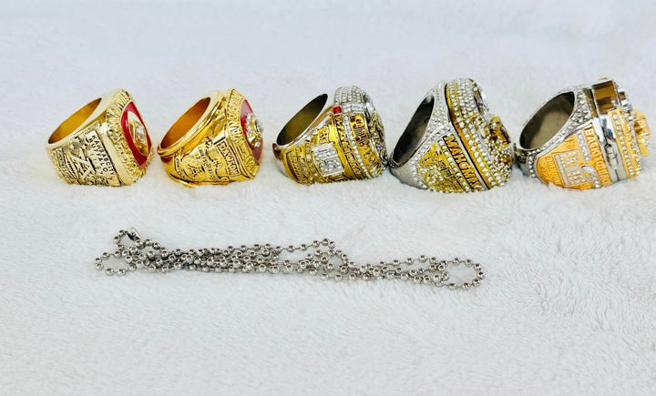 5 PCS Kansas City Chiefs Ultimate Super Bowl Championship Ring SET W Box,  US SHIP - EB Sports Championship Rings