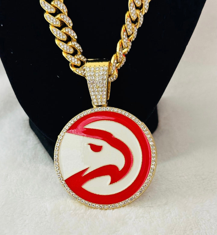 Atlanta Hawks Large Gold Iced Cuban Chain 24”