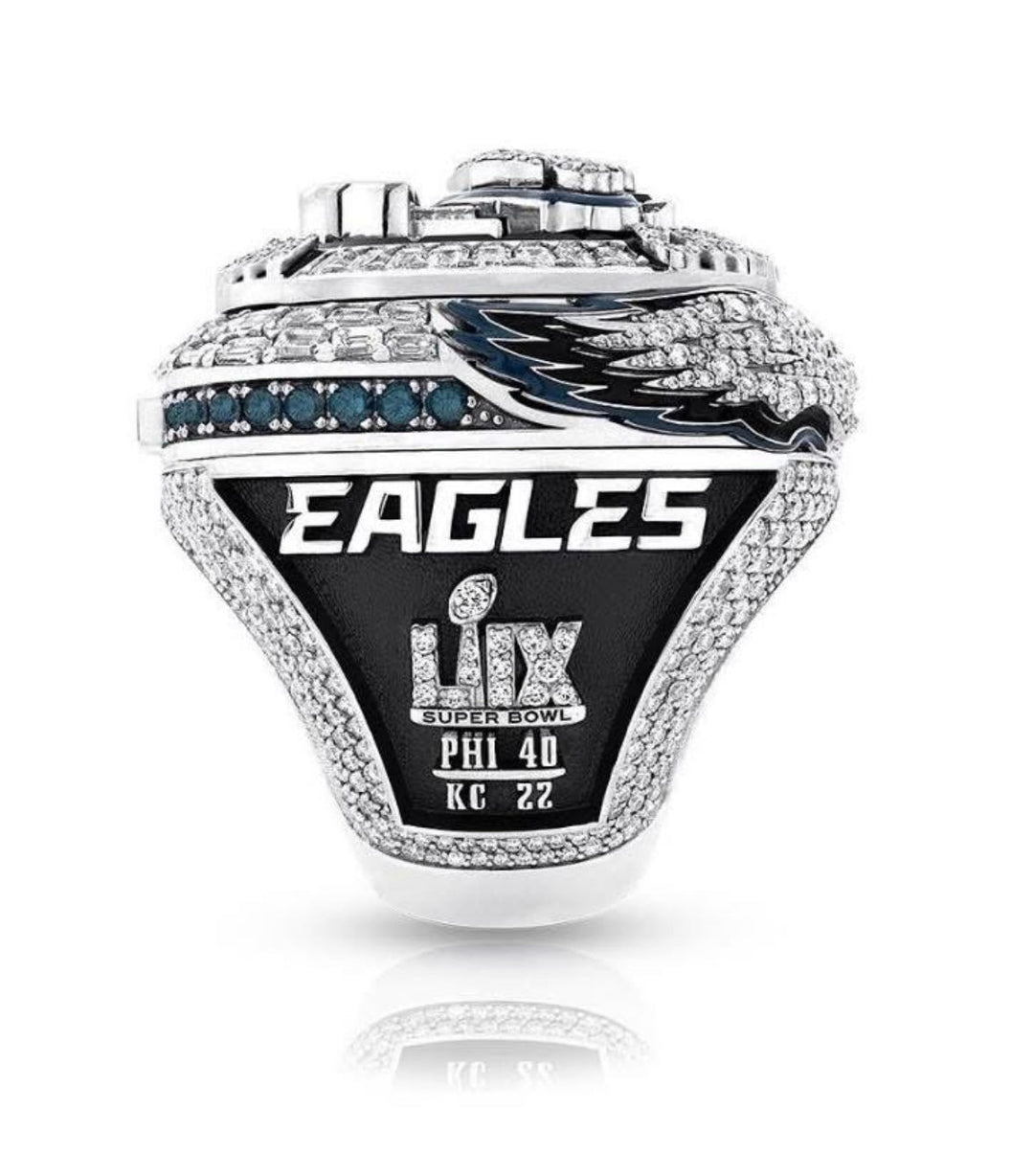 Limited Edition Philadelphia Eagles Super Bowl LIX Replica Ring, wings pop - EB Sports Championship Rings