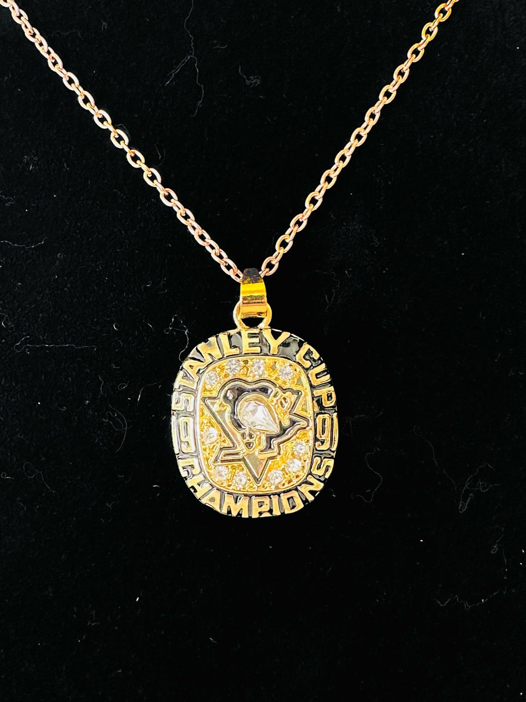 1991 Pittsburgh Penguins Stanley Cup Championship Pendant - EB Sports Championship Rings