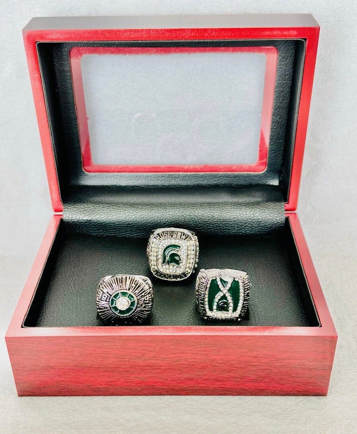 3 PCS Michigan State Spartans Championship Ring Set with box, US Ship