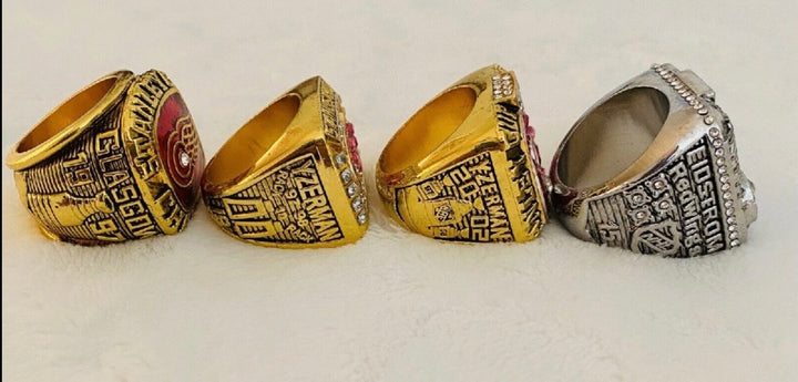 4 PCS Detroit Red Wings Stanley Cup Championship Ring Set with box, US SHIP