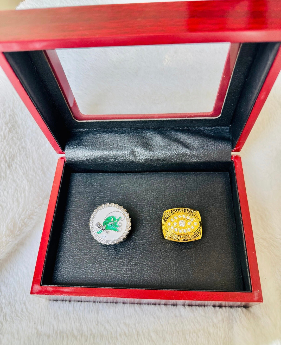 2 Piece Tulane Green Wave 1998 Liberty Bowl Championship Ring and official school Ring with box