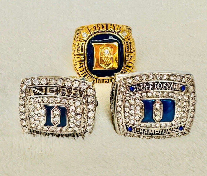 3 PCS Duke Blue Devils 2001-2015 National Champions Ring complete set with box, US SHIP