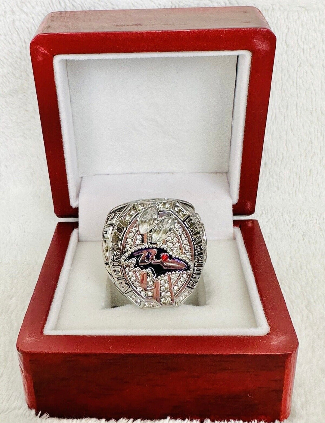 Baltimore Ravens Super Bowl Ring W Box, US Ship NFL 2012 - EB Sports Championship Rings