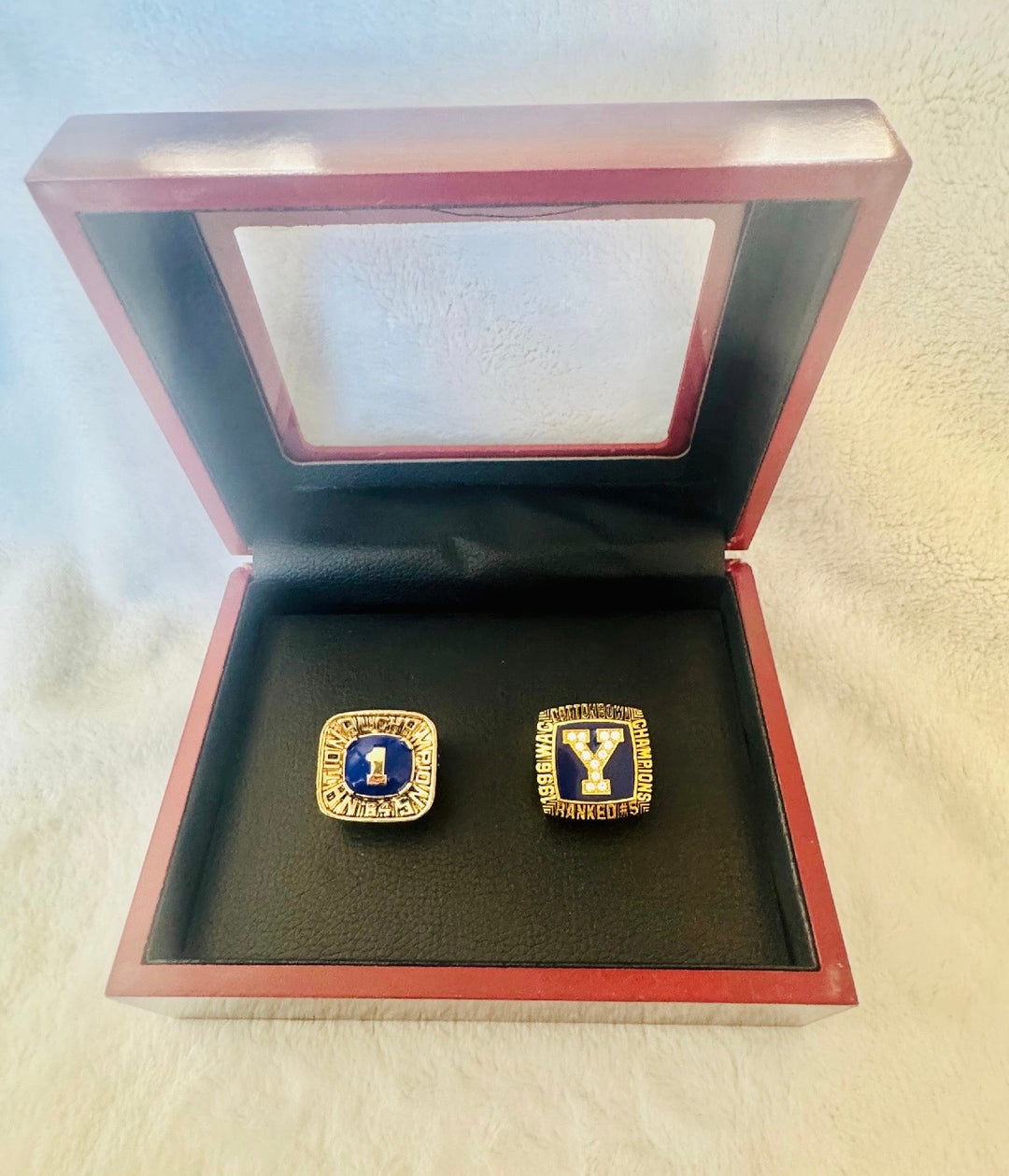 2 PCS BYU Cougars Championship Ring set 1984/1996 with box