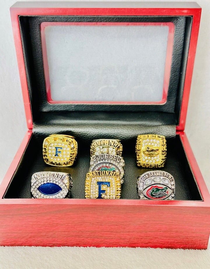 7 PCS Florida Gators Championship Ultimate Ring Set with box, US SHIP, 1995-2019