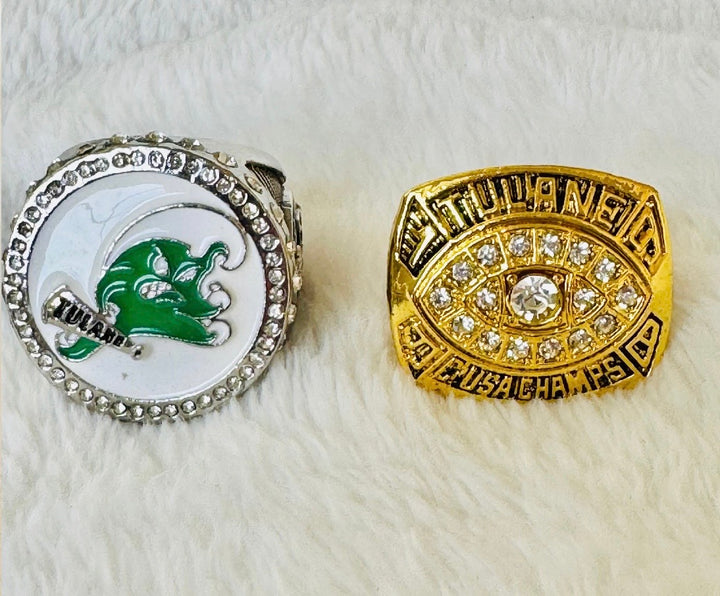 2 Piece Tulane Green Wave 1998 Liberty Bowl Championship Ring and official school Ring
