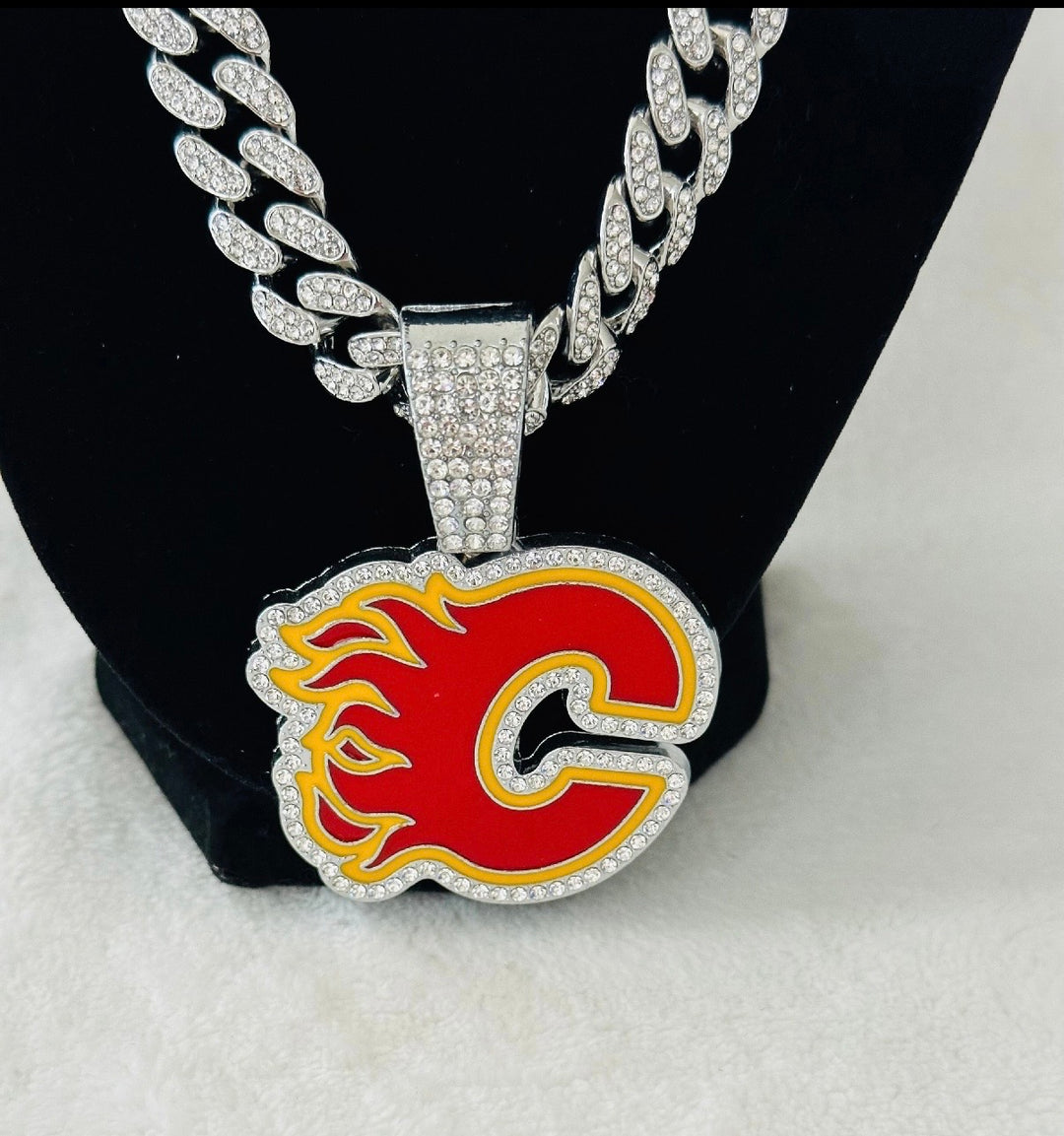 Calgary Flames silver chain 24”, 🇺🇸 SHIP