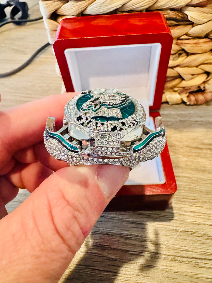 Limited Edition Philadelphia Eagles Super Bowl LIX Replica Ring with box - EB Sports Championship Rings