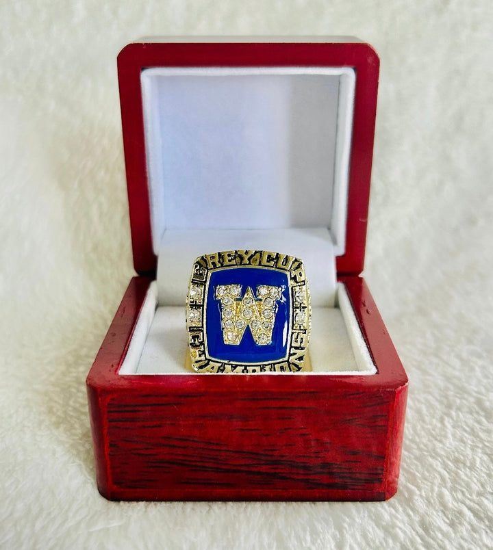 1962 Grey Cup Champions Ring with box, Winnipeg Blue Bombers, Canadian Football