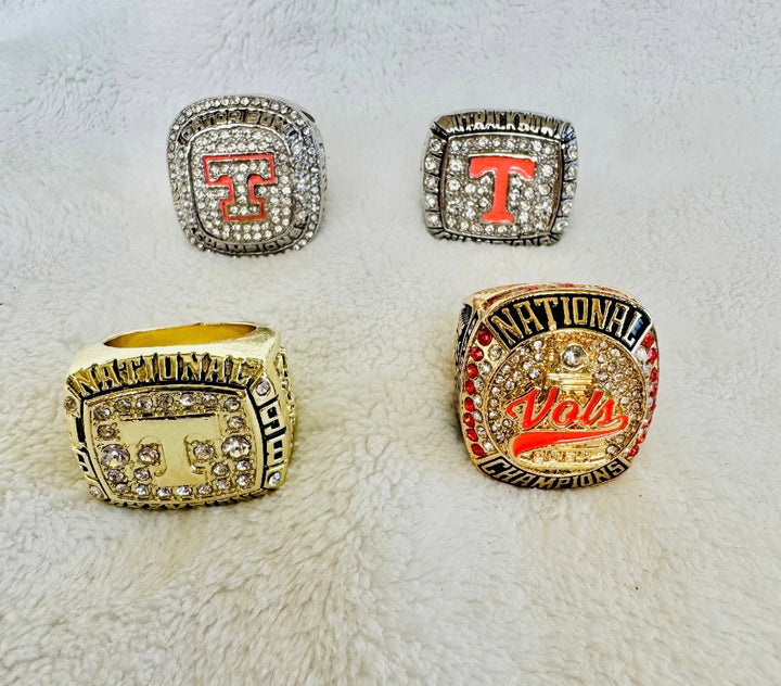 4 PCS Tennessee Volunteers National Championship Ring set, US Ship: 2024 / 1998 and 2008/15 bowl rings