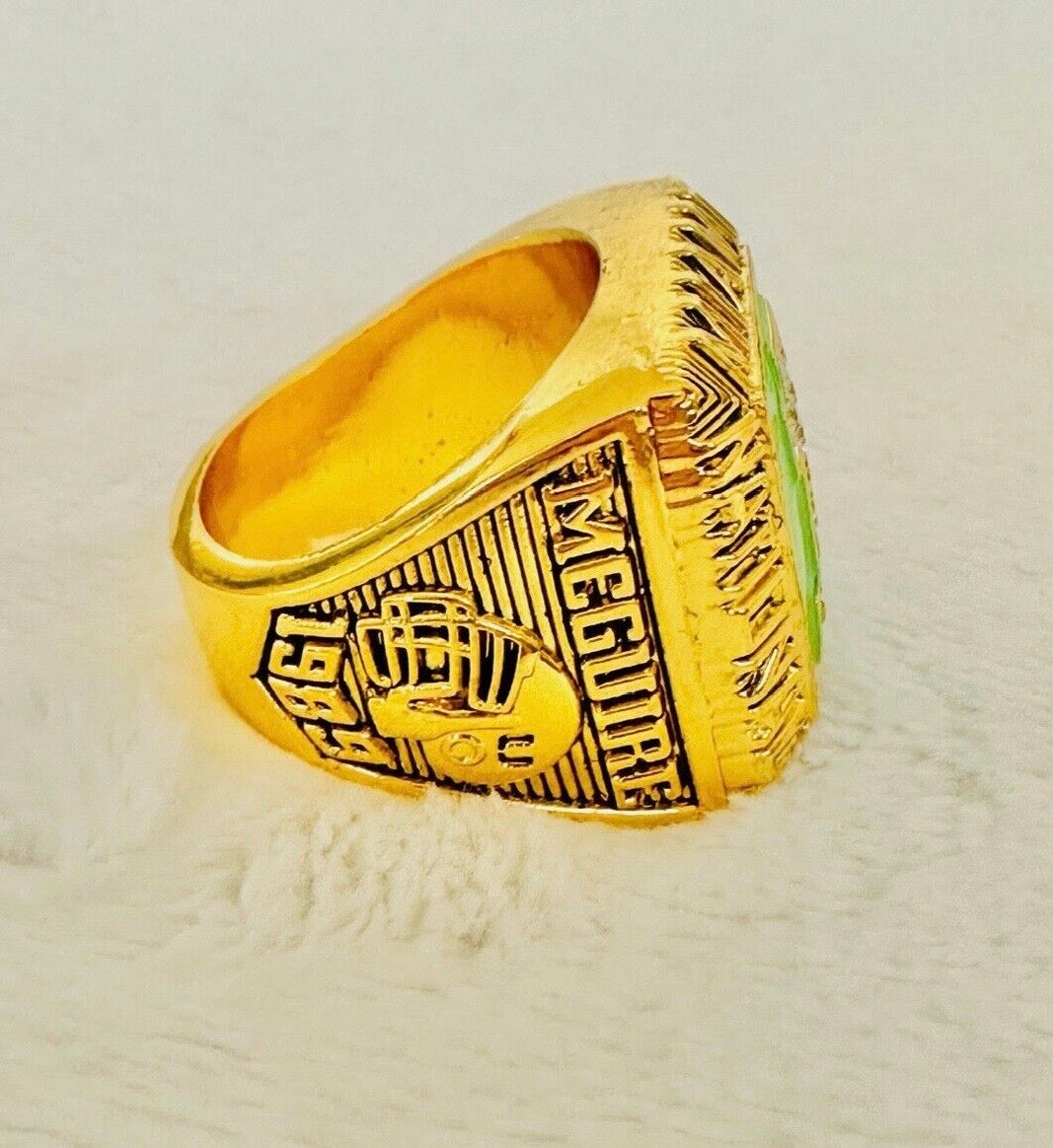 1989 Miami Hurricanes NCAA 18k GP Brass Championship Ring with box, US SHIP