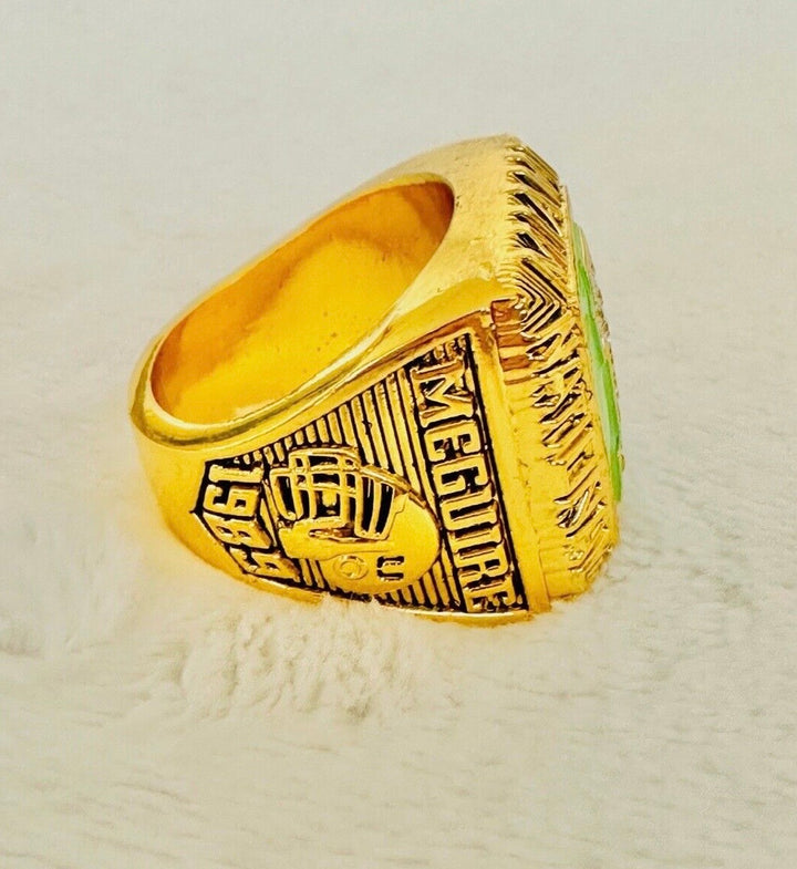 1989 Miami Hurricanes NCAA 18k GP Brass Championship Ring with box, US SHIP