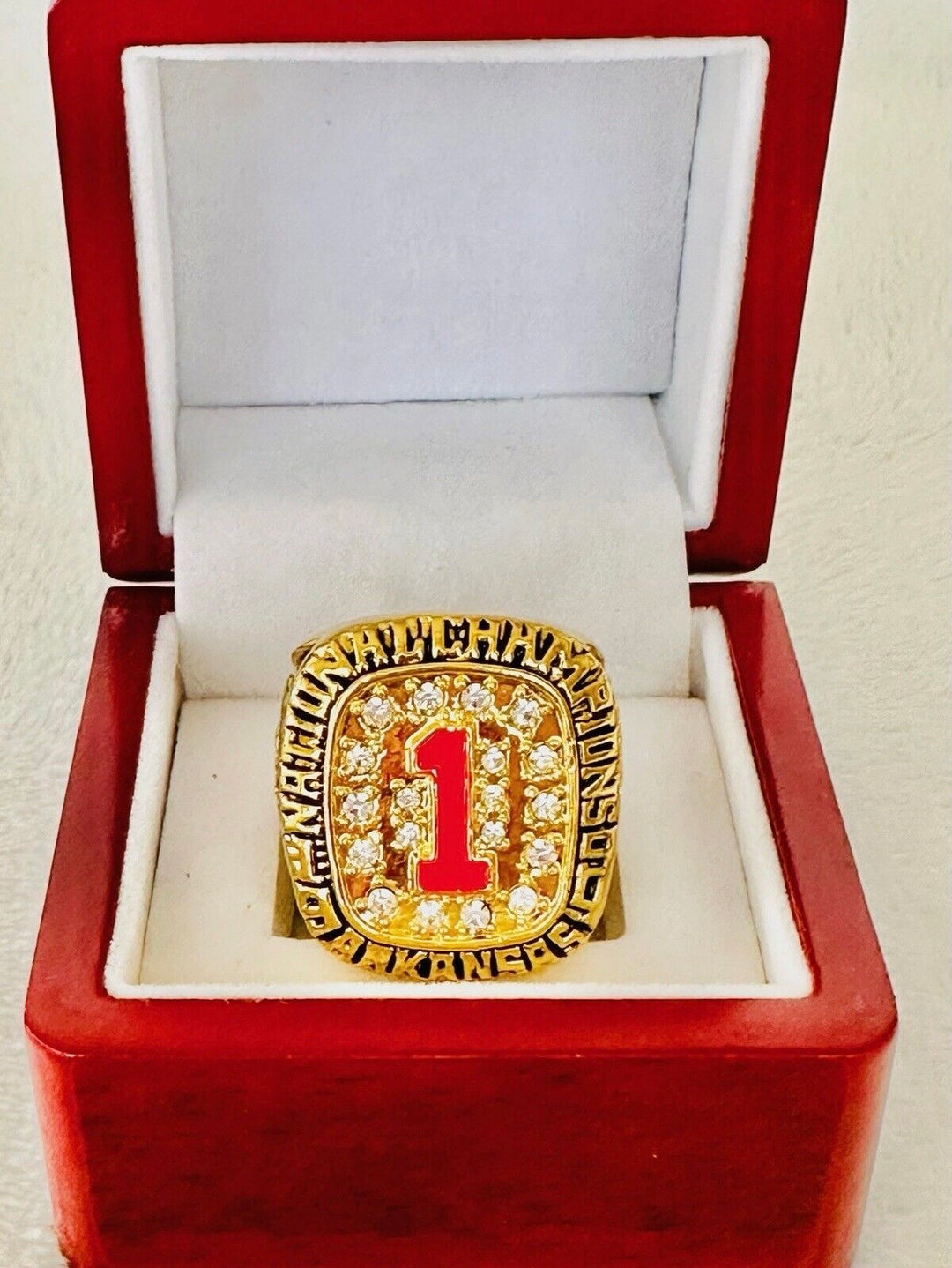 1994 Arkansas Razorbacks Commerative Championship Fan ring, US Ship with box