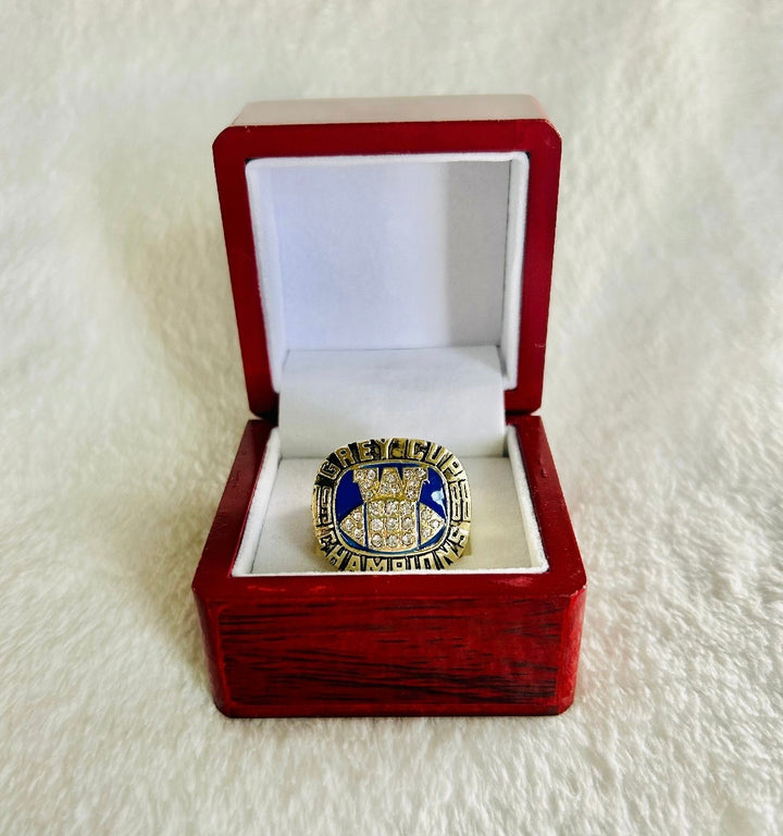 1988 Grey Cup Champions Ring with box Winnipeg Blue Bombers, Canadian Football