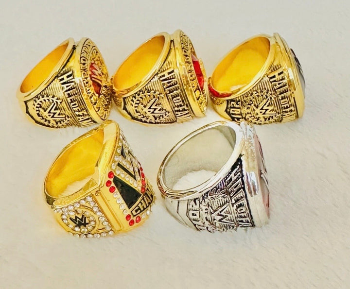 5 PCS WWE World Wrestling Hall Of Fame Championship Ring Set with box, US Ship