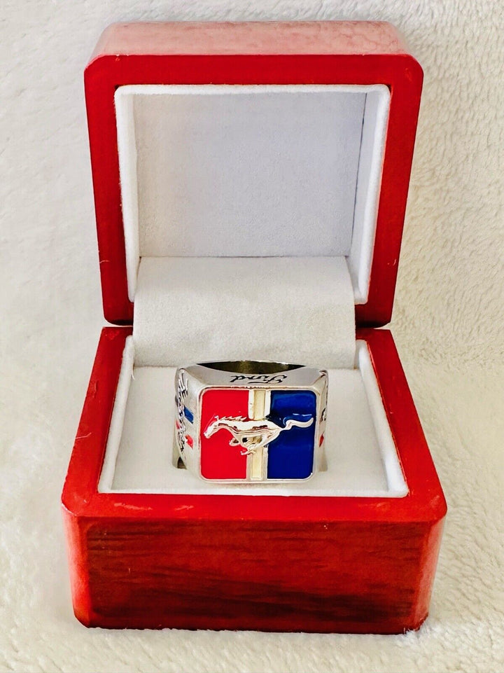 Ford Mustang Inspired Silver Ring, USA SHIP W Box - EB Sports Champion&