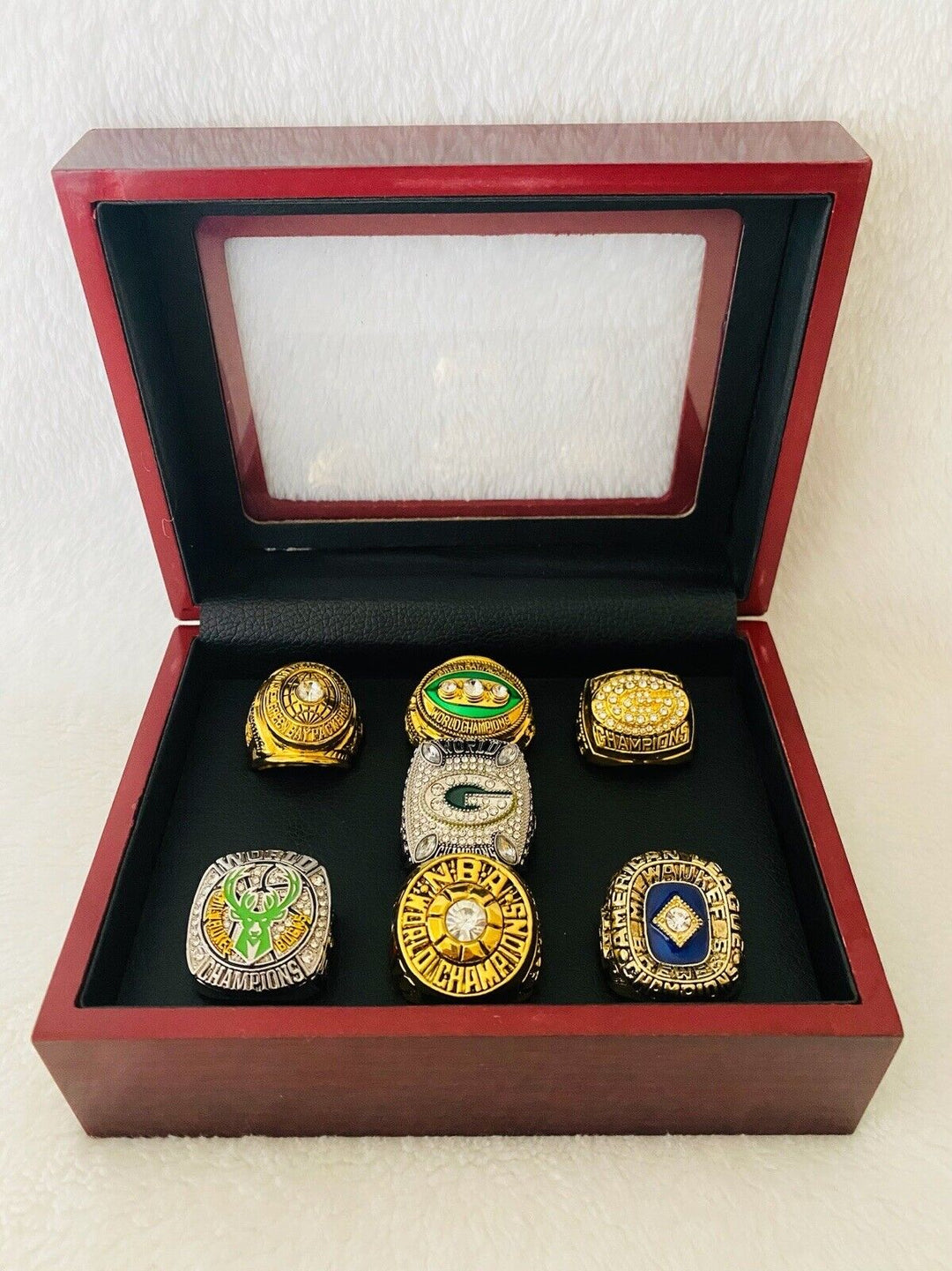 Wisconsin Ultimate Collection Championship Ring SET W Box, US Ship NFL/MLB/NBA - EB Sports Champion&