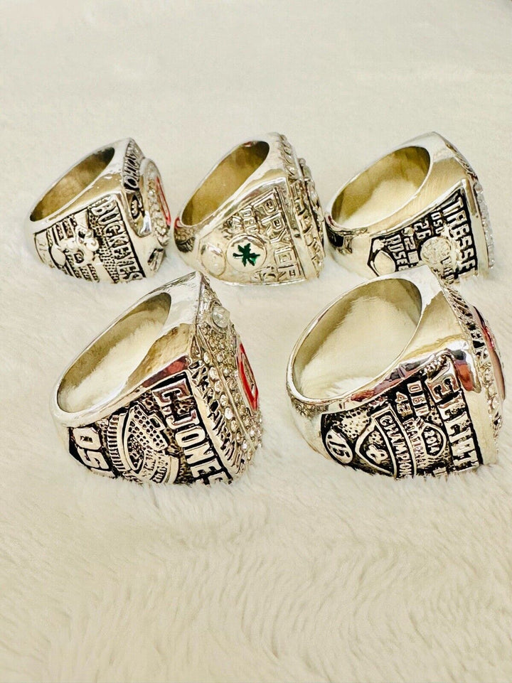 5 PCS Ohio State NCAA Championship Ring Set, US SHIP 2002-14 - EB Sports Champion&