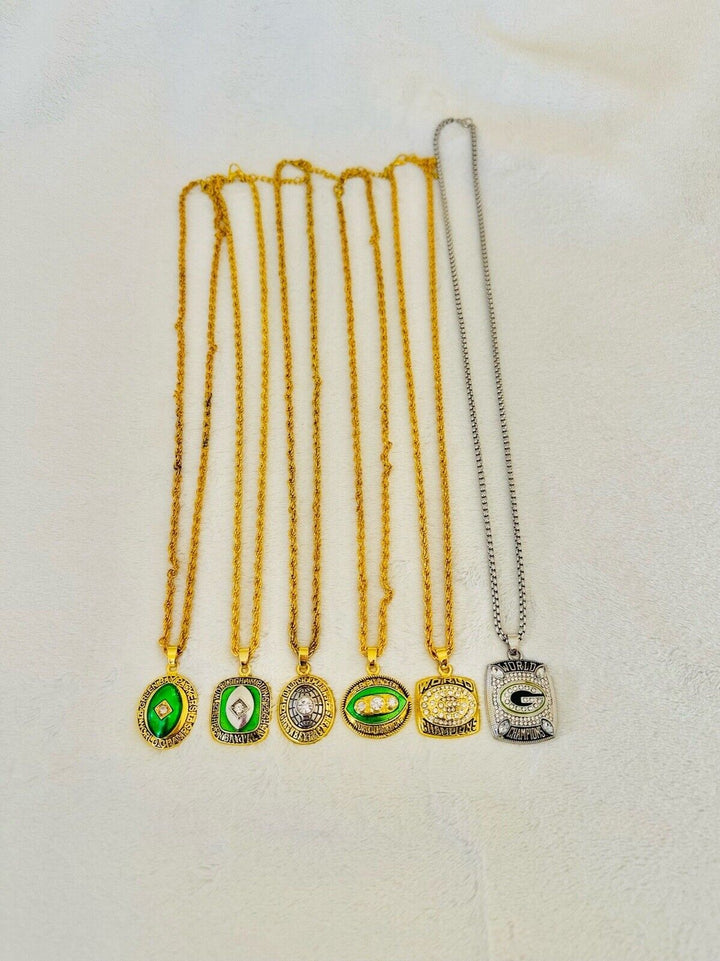 6 PCS Green Bay Packers Aaron Rodgers Championship Pendant Necklace, US SHIP - EB Sports Champion&