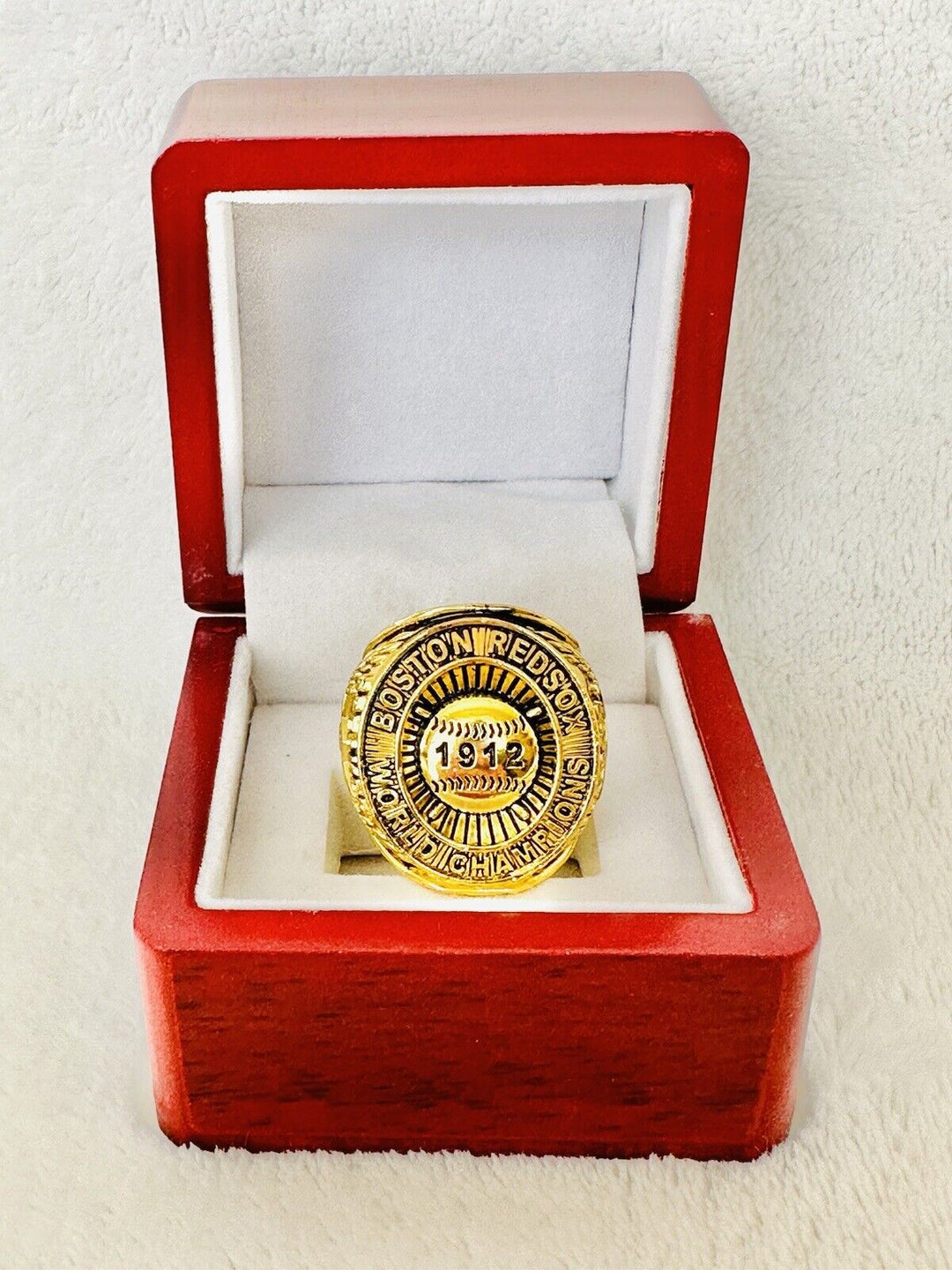 1912 Red Sox World Series 18k Gold Plated Championship Ring W Box,  SHIP - EB Sports Champion's Cache