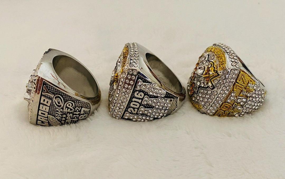 3 PCS Pittsburgh Penguins 18k GP Championship Ring Set W Box,  SHIP - EB Sports Champion&