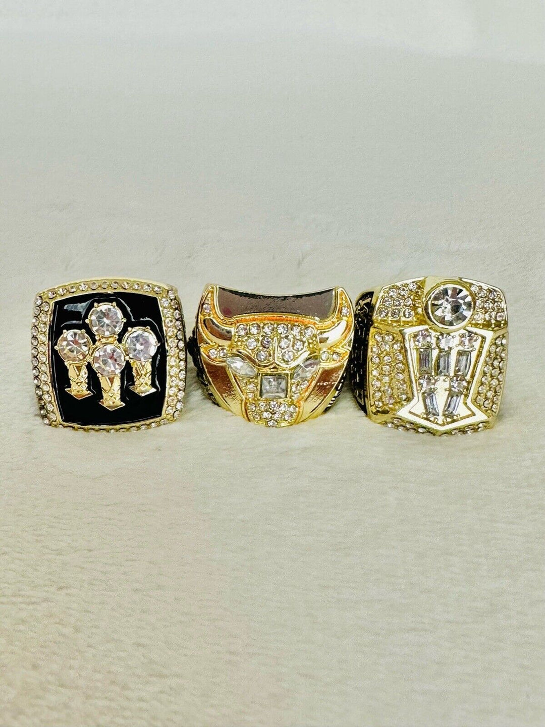 3 Pcs Chicago Bulls 2nd 3 Peat Championship Ring Set,  SHIP Jordan - EB Sports Champion's Cache