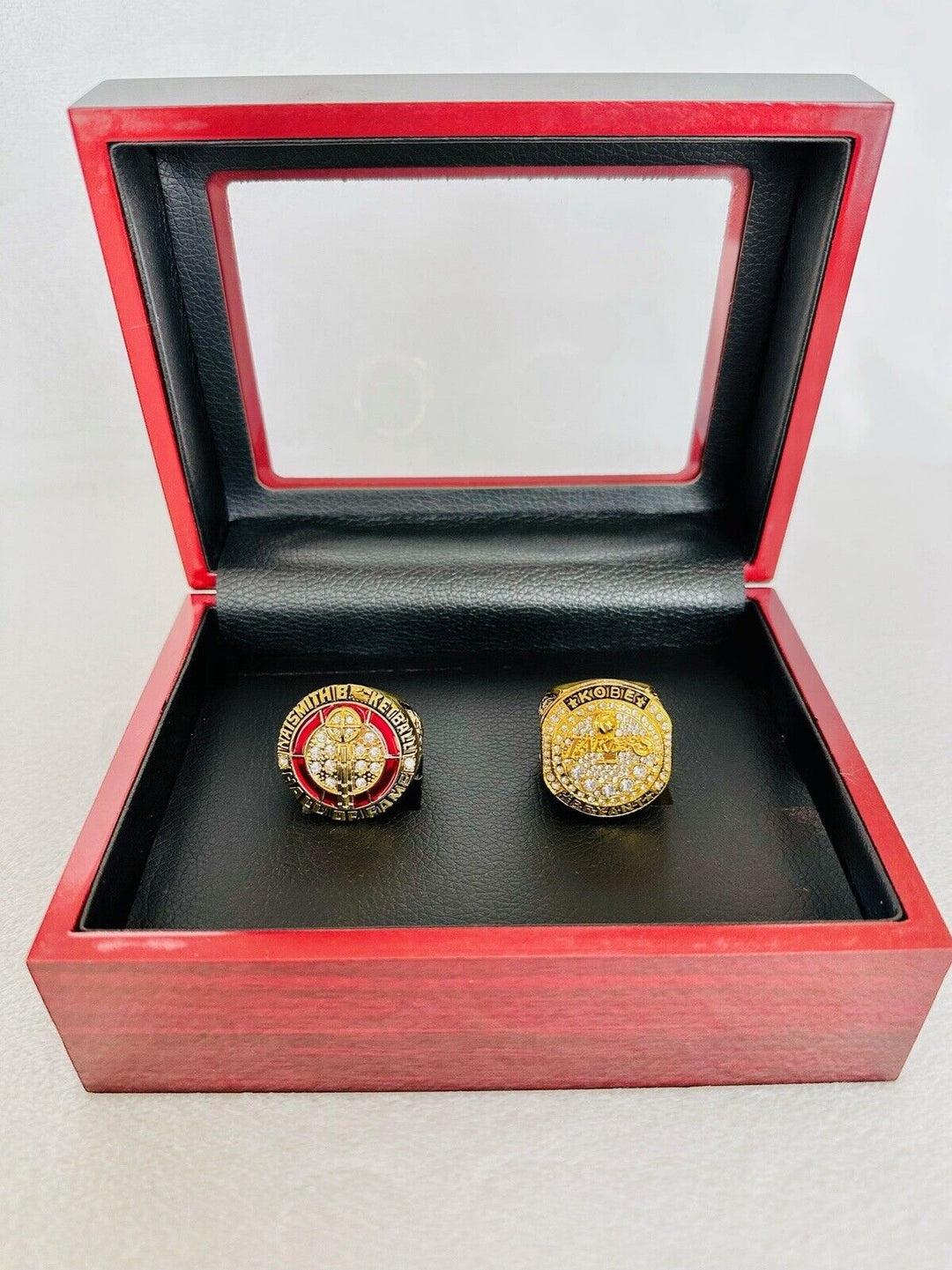 2 Pcs Los Angeles Lakers Kobe Bryant Hall Of Fame Ring Set W Case, USA SHIP - EB Sports Champion's Cache