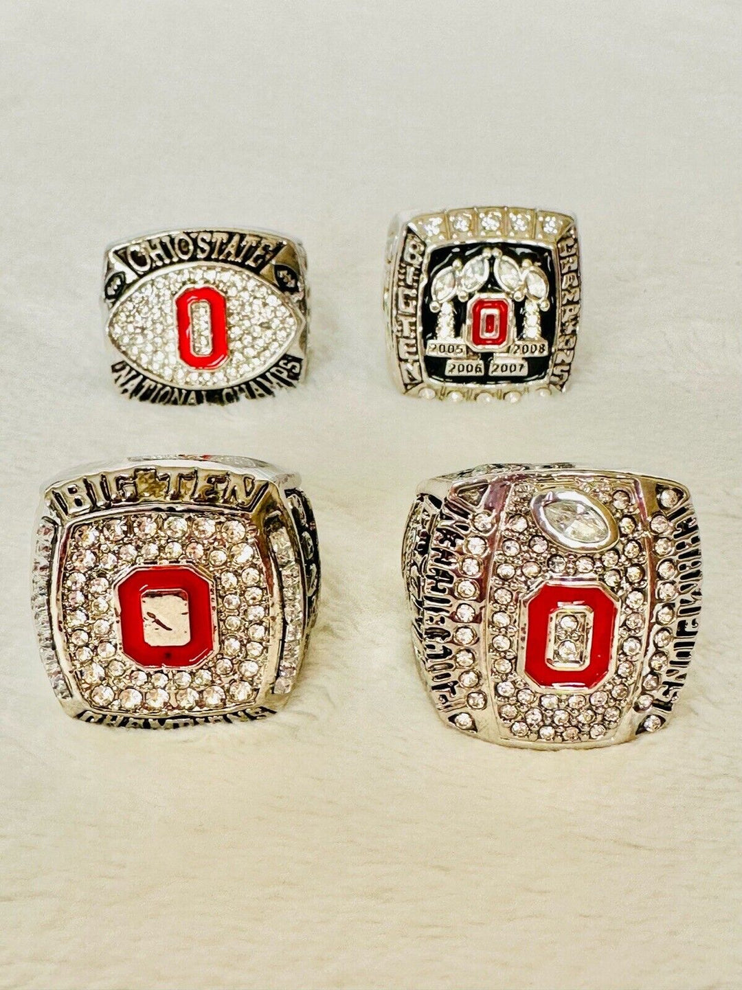 4 PCS Ohio State NCAA Championship Ring Set, US SHIP - EB Sports Champion's Cache