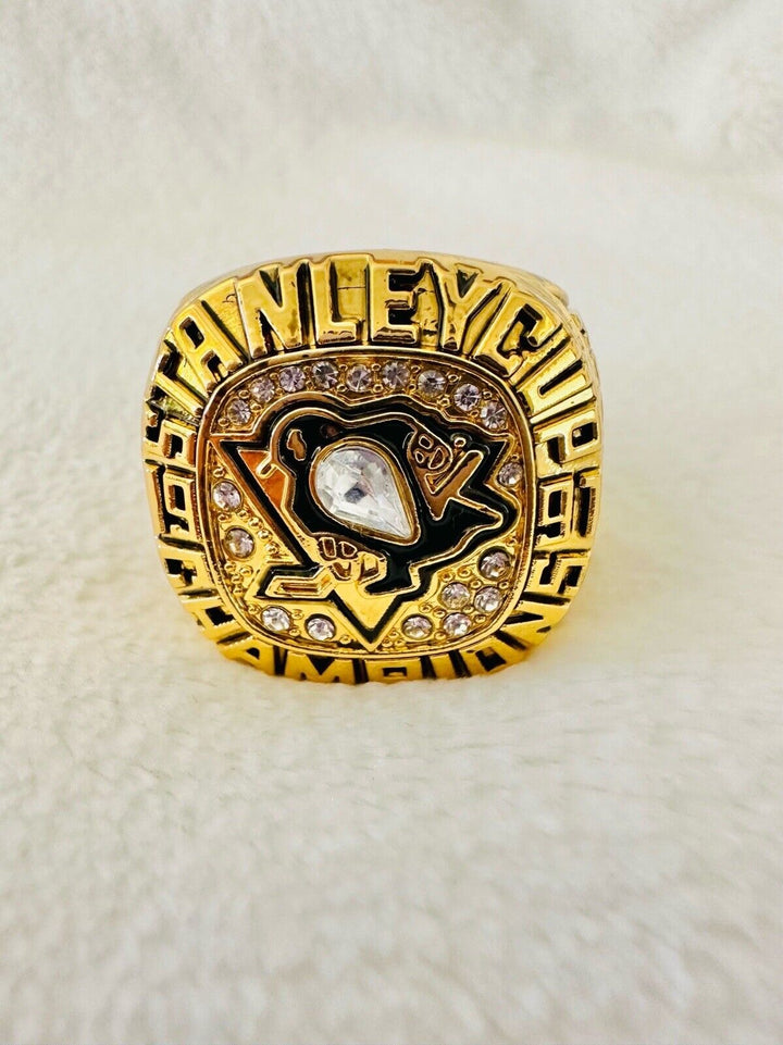 1991 Pittsburgh Penguins  Stanley Cup 18k GP Championship Ring,  SHIP - EB Sports Champion&