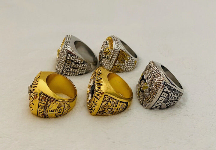 5 PCS Pittsburgh Penguins 18k Complete Championship Ring Set,  SHIP - EB Sports Champion&