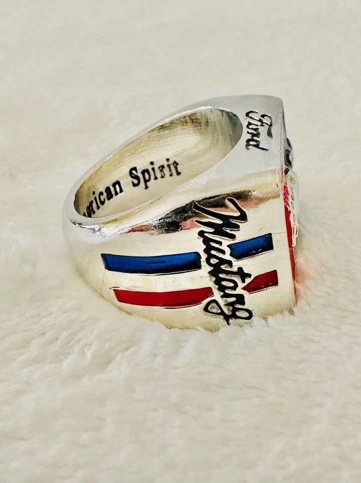Ford Mustang Inspired Silver Ring, USA SHIP W Box - EB Sports Champion&