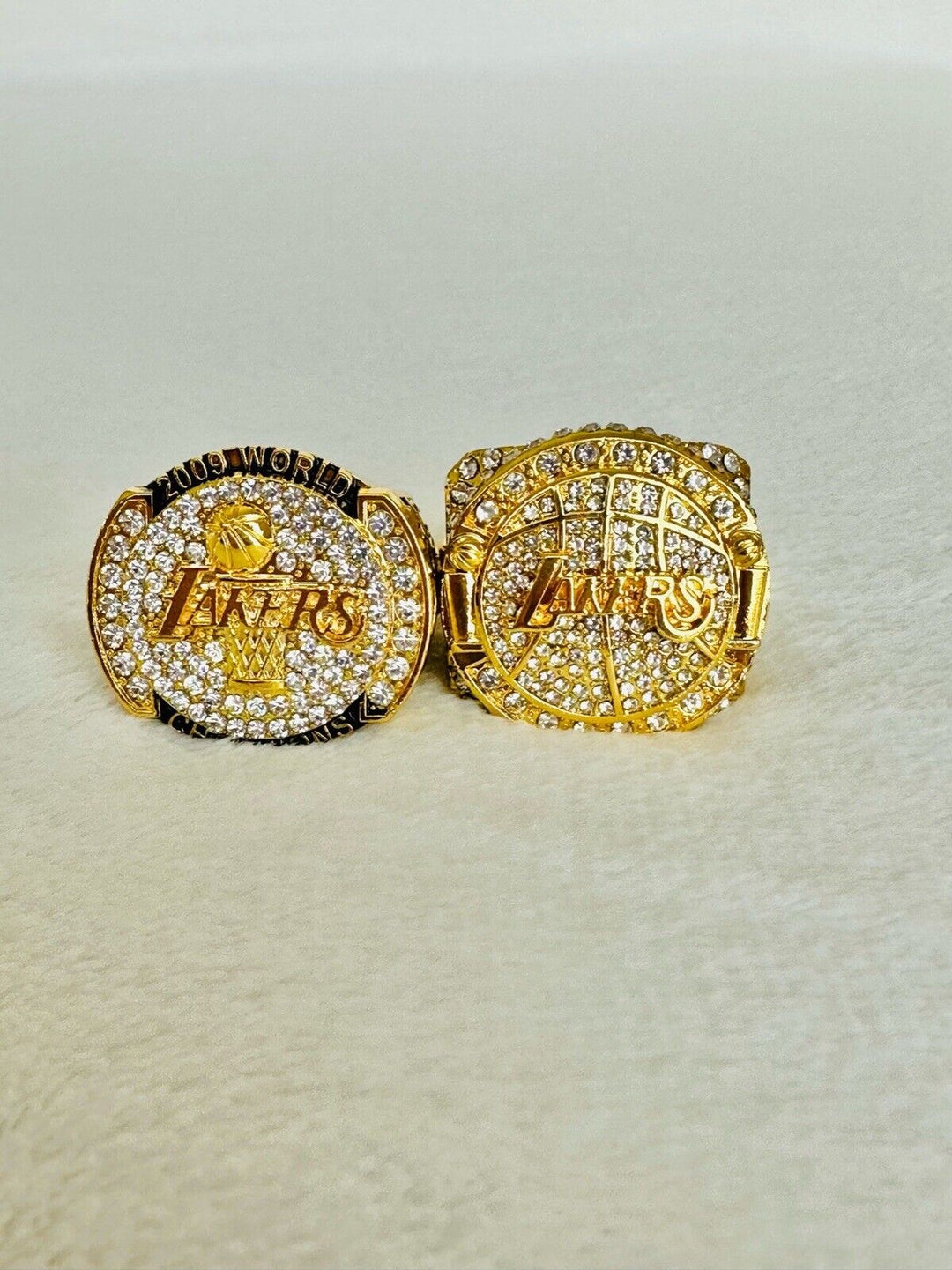 2 Pcs Los Angeles Lakers Ring Set,  SHIP 2009/10 Kobe Bryant - EB Sports Champion's Cache