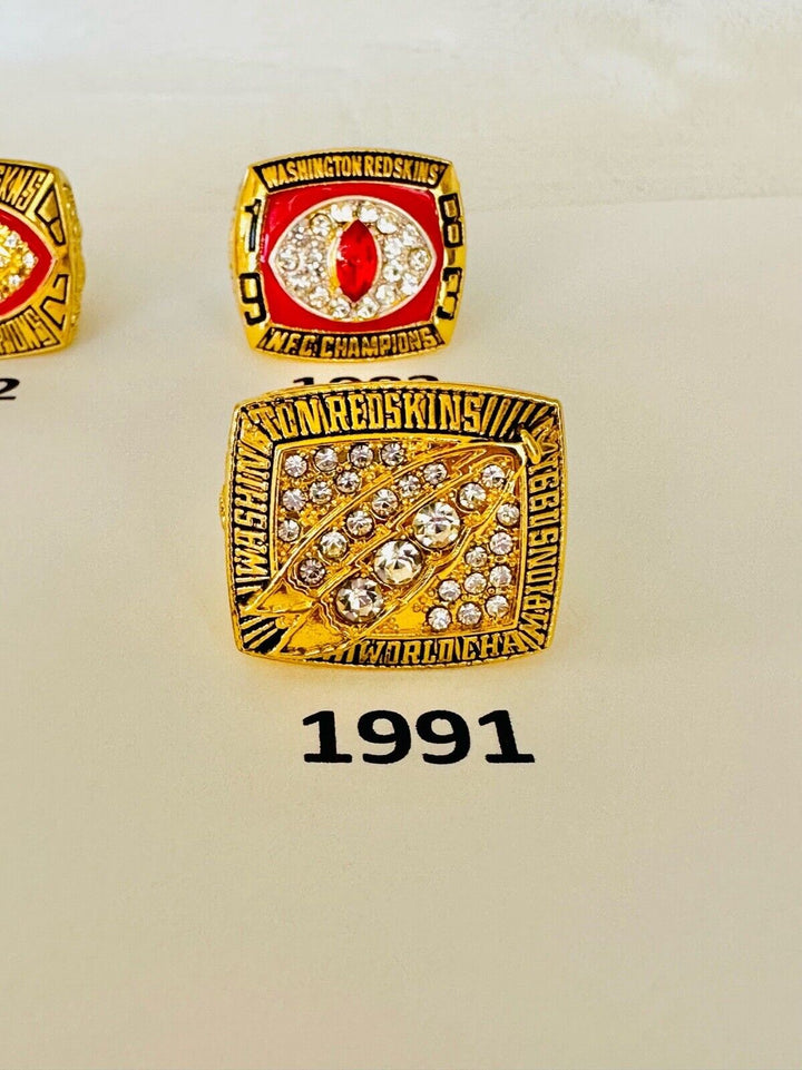 Washington Commanders NFL championship ring with team logo and intricate detailing, displayed on a white background