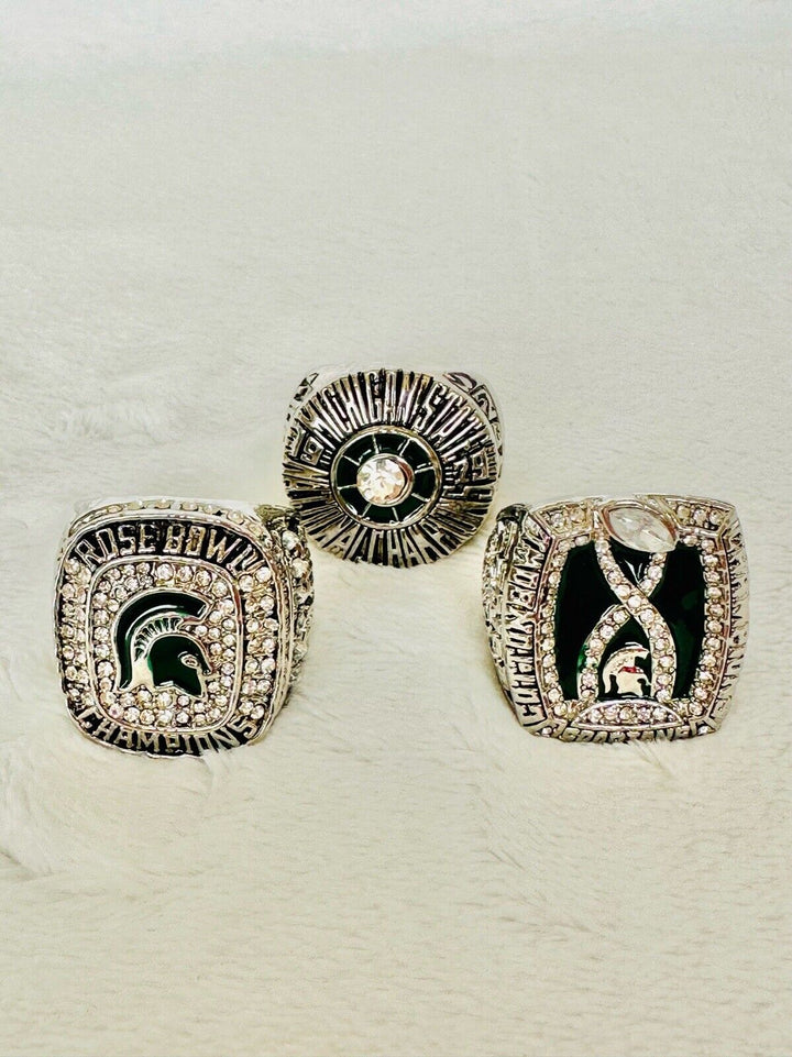 3 PCS Michigan State Spartans Championship Ring Set, US Ship - EB Sports Champion&