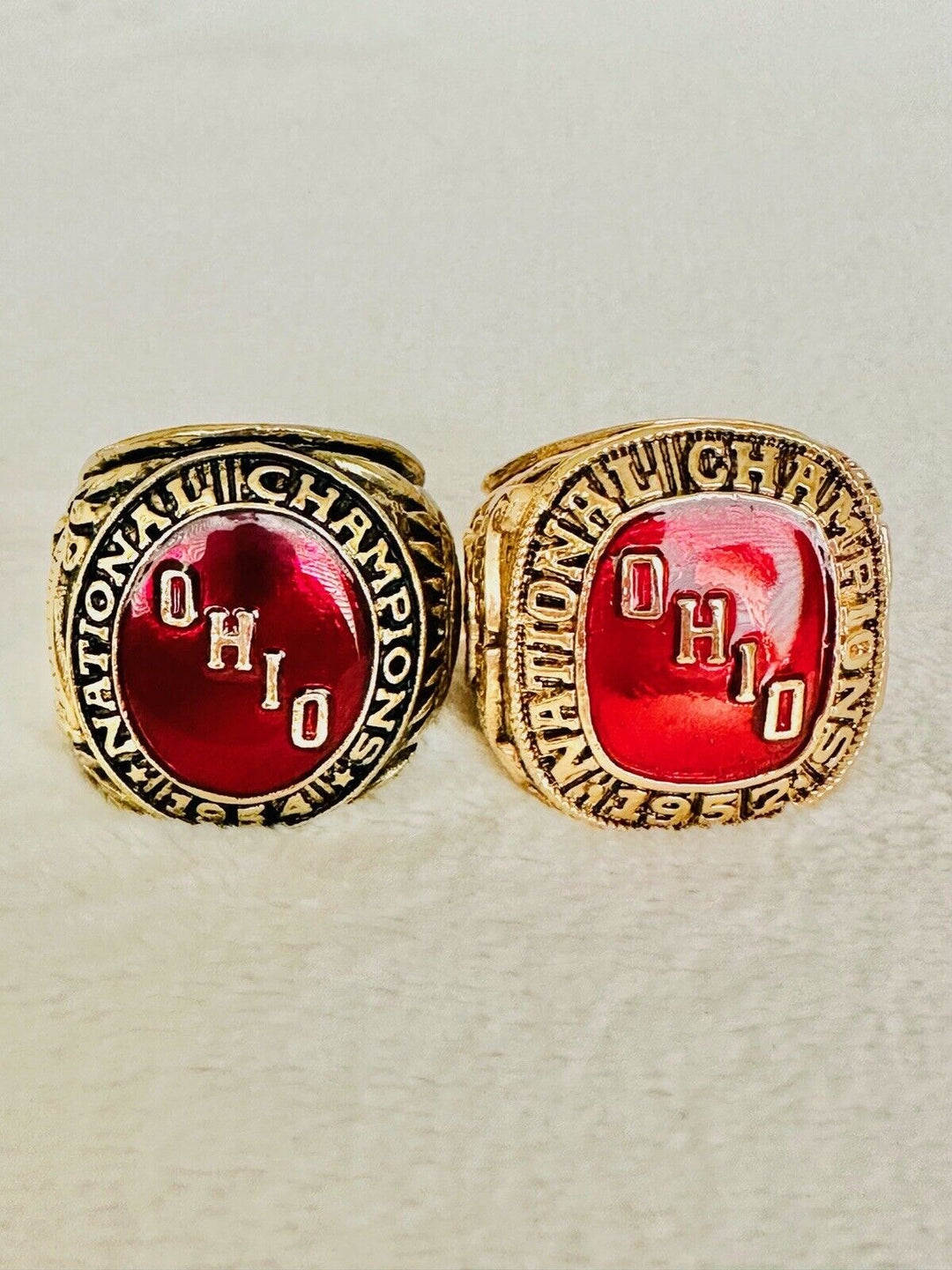 2 PCS Ohio State NCAA Championship Ring Set, US SHIP 1954/57 - EB Sports Champion's Cache