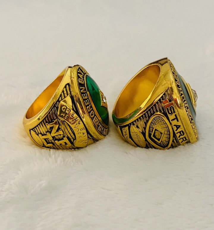 2PCS Green Bay Packers Championship Replica Ring SET W Case, US SHIP. 1961/1965 - EB Sports Champion&