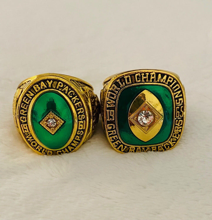 2PCS Green Bay Packers Championship Replica Ring SET W Case, US SHIP. 1961/1965 - EB Sports Champion&