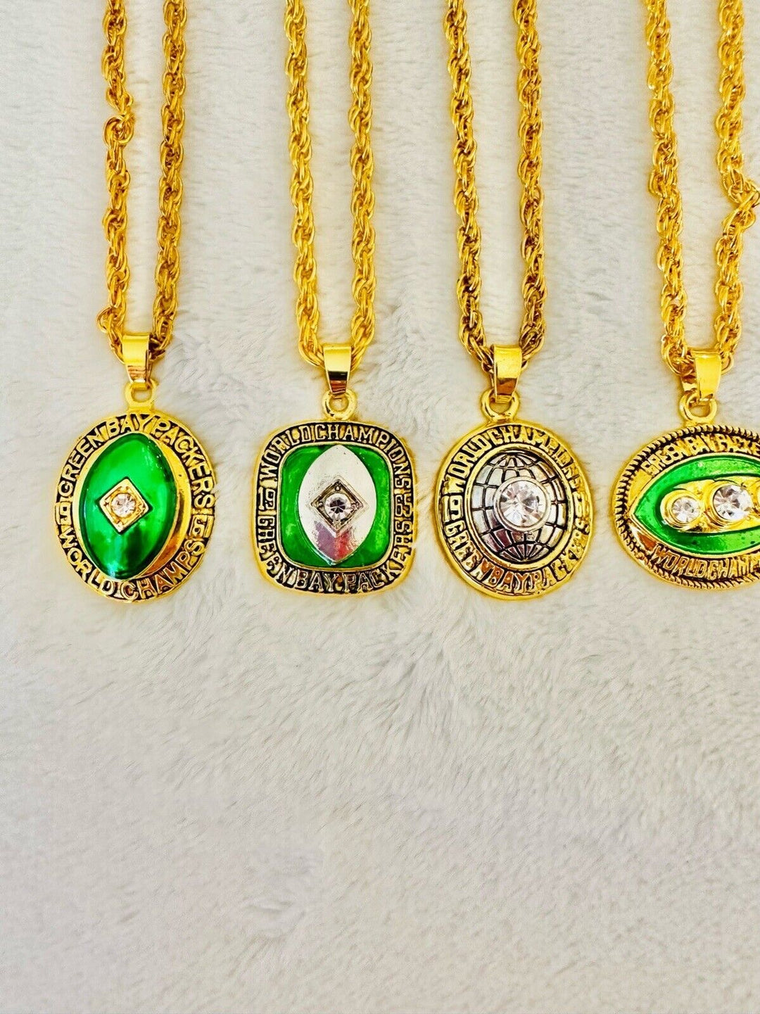 6 PCS Green Bay Packers Aaron Rodgers Championship Pendant Necklace, US SHIP - EB Sports Champion&