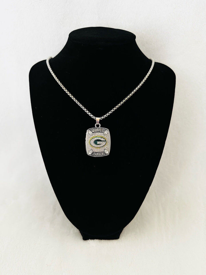 Green Bay Packers Aaron Rodgers Championship Pendant Necklace, US SHIP - EB Sports Champion&