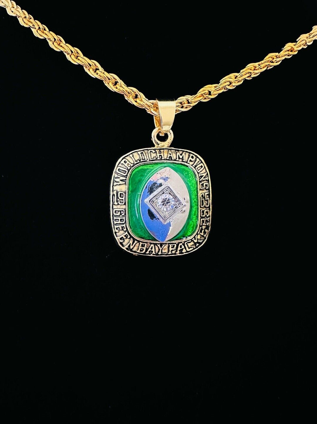 1965 Green Bay Packers Championship Pendant Necklace, US SHIP - EB Sports Champion&