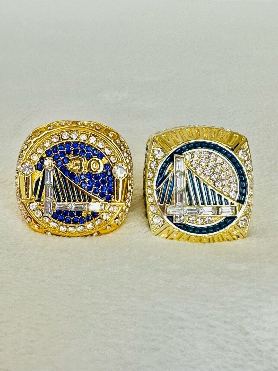 2 PCS Golden State Warriors Championship Ring Set,  SHIP 2018/22 - EB Sports Champion's Cache