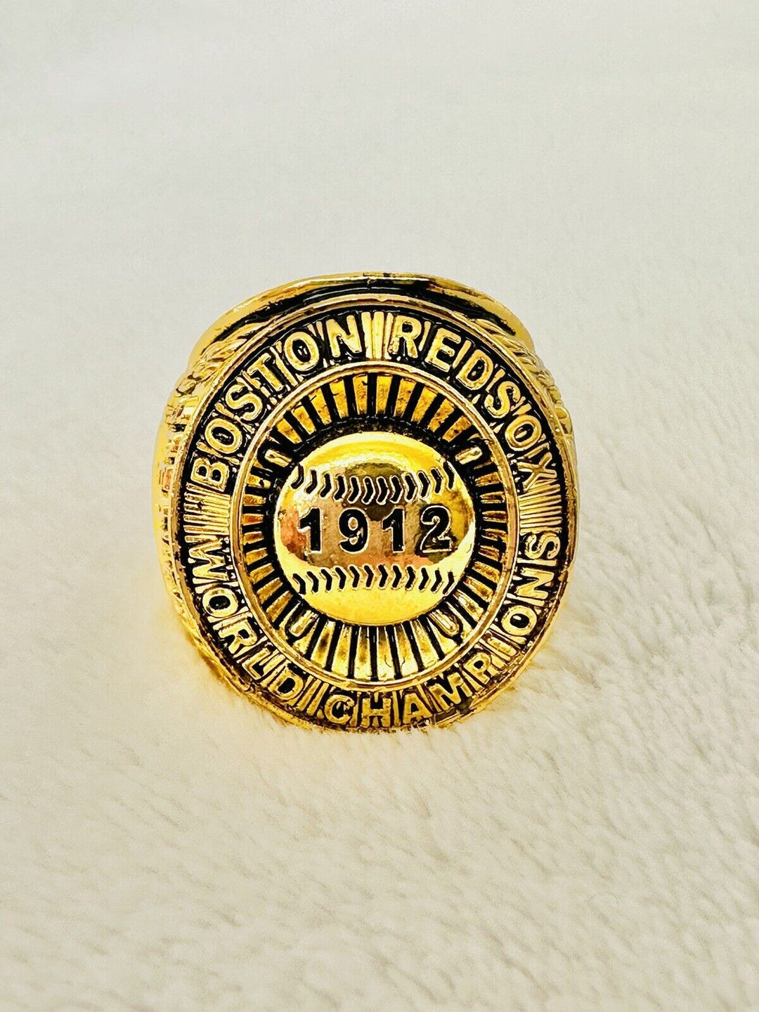 1912 Red Sox World Series 18k Gold Plated Championship Ring W Box,  SHIP - EB Sports Champion&